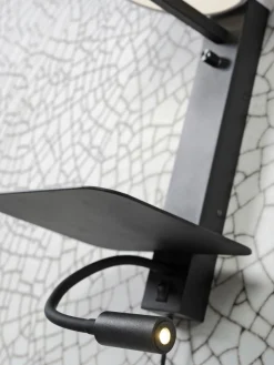 it's about RoMi Wandlamp ijzer Florence plank+usb+leeslamp 15000hrs incl. dimmer l. linnen