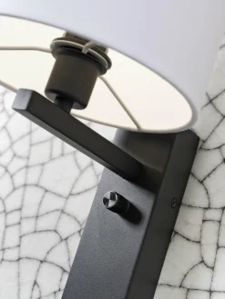 it's about RoMi Wandlamp ijzer Florence E14 met plank+usb incl. dimmer wit