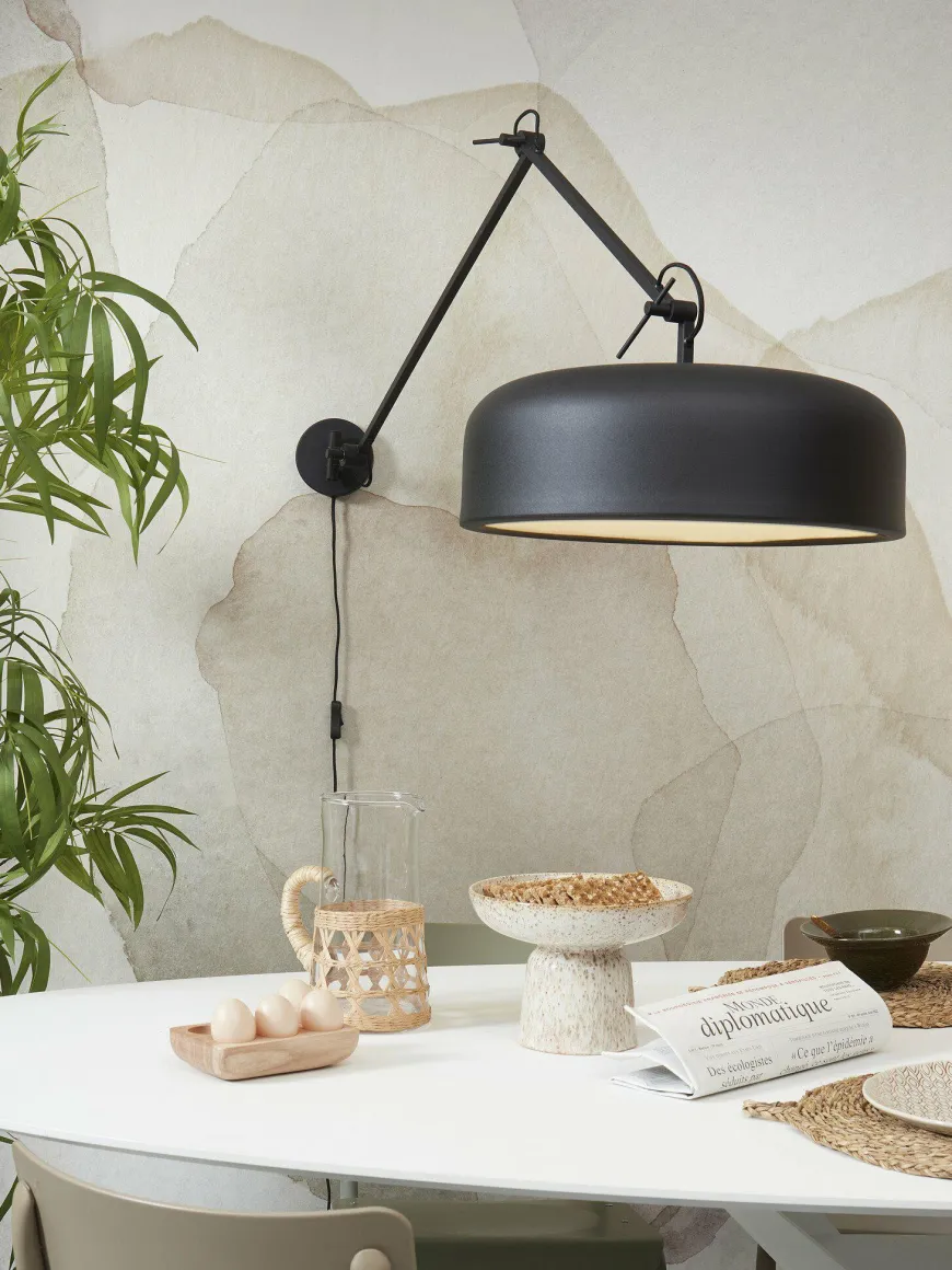 it's about RoMi Wandlamp ijzer Marseille zwart