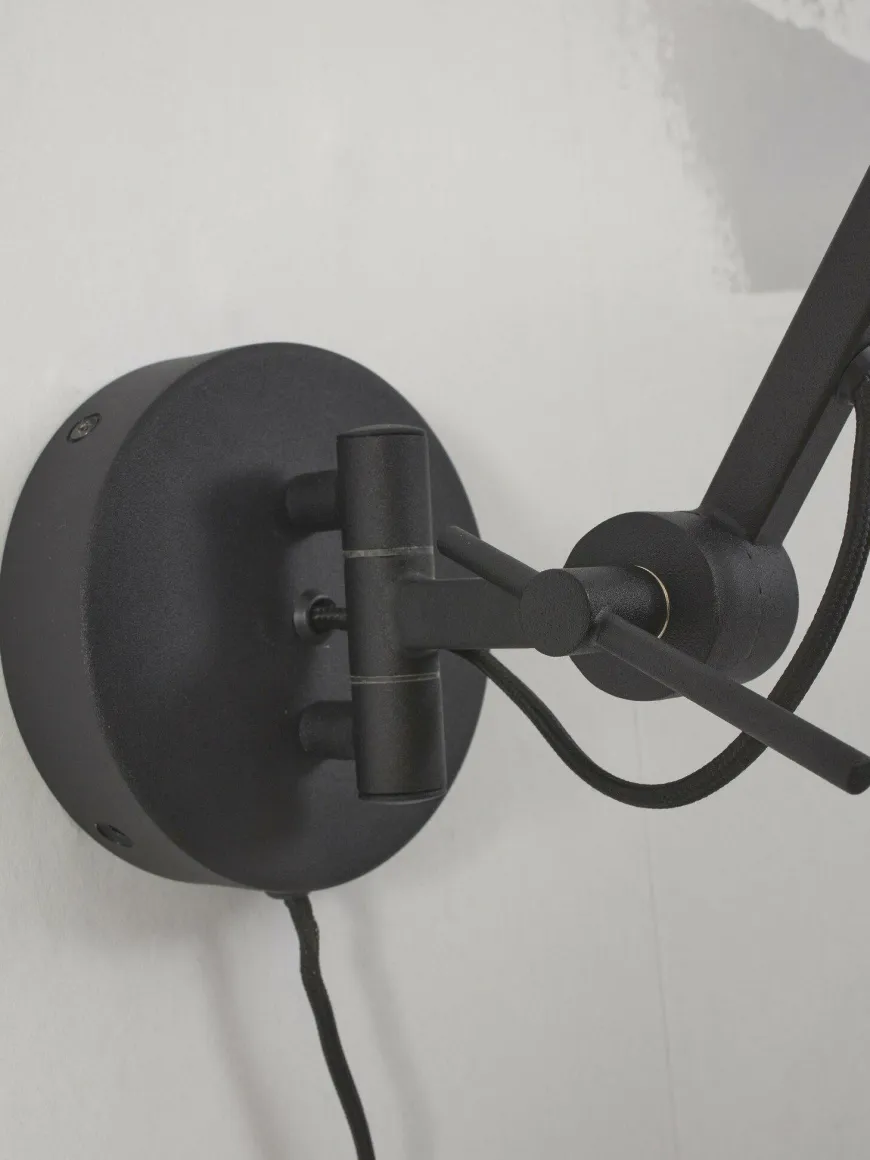 it's about RoMi Wandlamp ijzer Marseille zwart