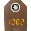 Karlsson Alarmklok Cuckoo LED donker hout veneer