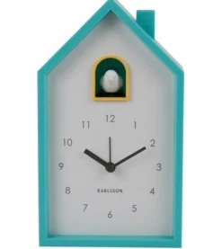 Karlsson Alarmklok Modern Cuckoo turquoise blauw