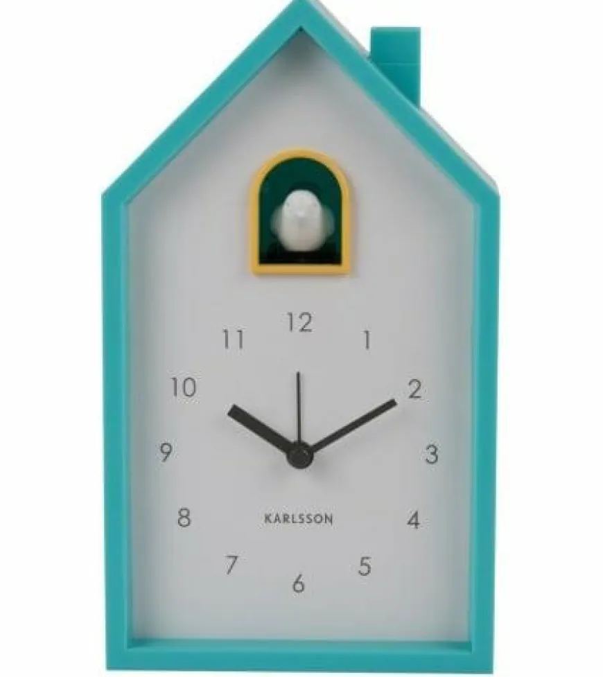 Karlsson Alarmklok Modern Cuckoo turquoise blauw