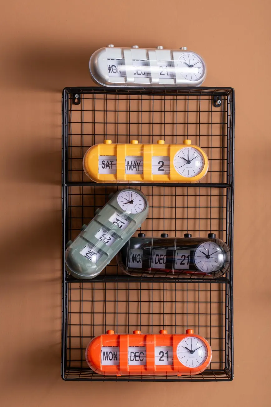 Karlsson Alarmklok Retro Tube Calender Flip jungle groen