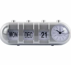 Karlsson Alarmklok Retro Tube Calender Flip zilver
