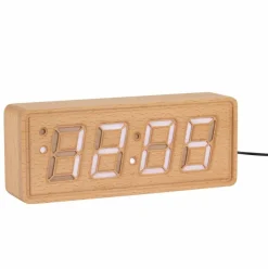 Karlsson Alarmklok Solid hout Engraved licht hout