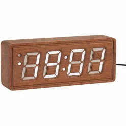 Karlsson Alarmklok Solid hout Engraved donker hout