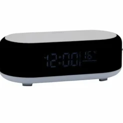 Karlsson Alarmklok Vogue met telefoonoplader en bluetooth zwart