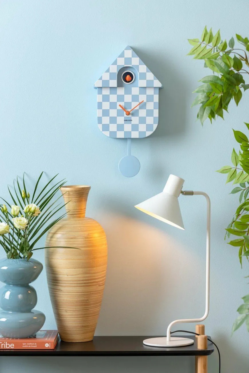 Karlsson Klok Modern Cuckoo Checker zacht blauw
