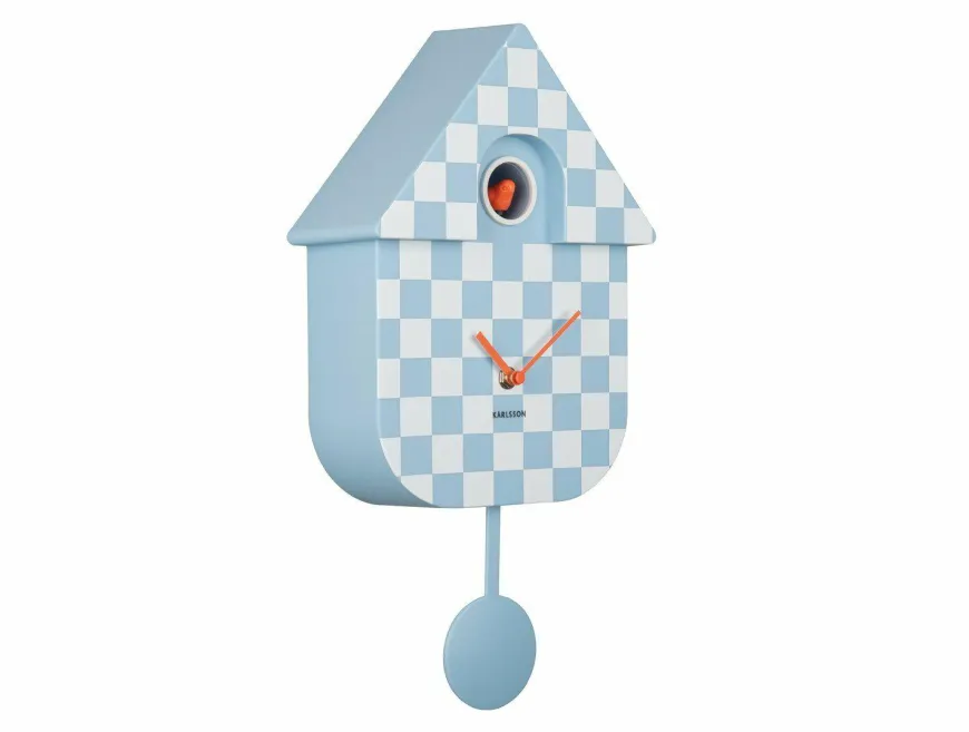 Karlsson Klok Modern Cuckoo Checker zacht blauw