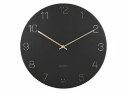 Karlsson Wandklok Charm Engraved Numbers zwart Ø 40 cm