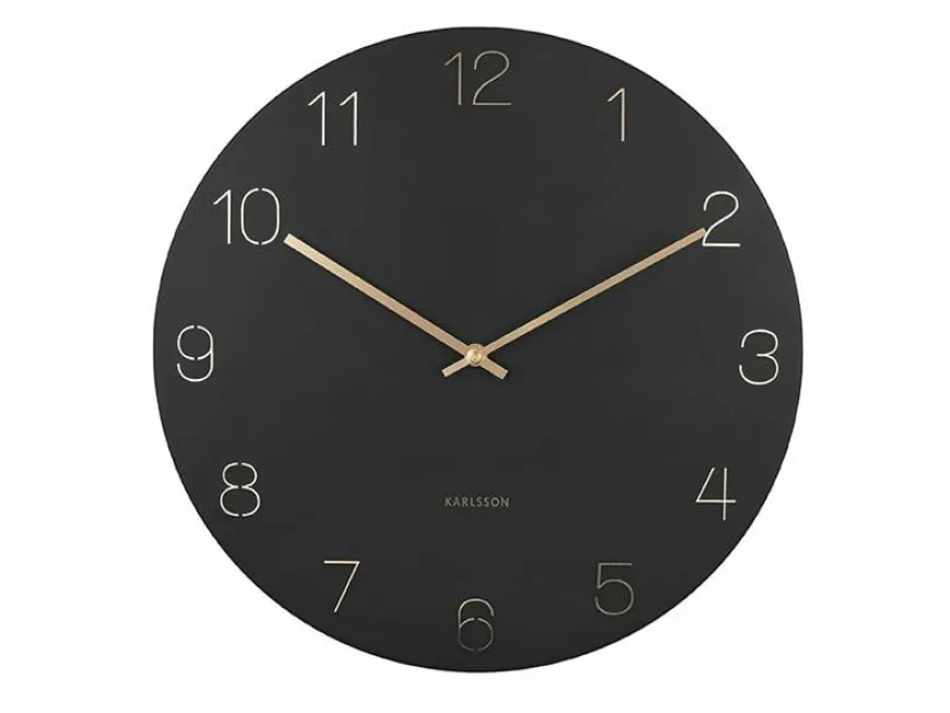 Karlsson Wandklok Charm Engraved Numbers zwart Ø 40 cm