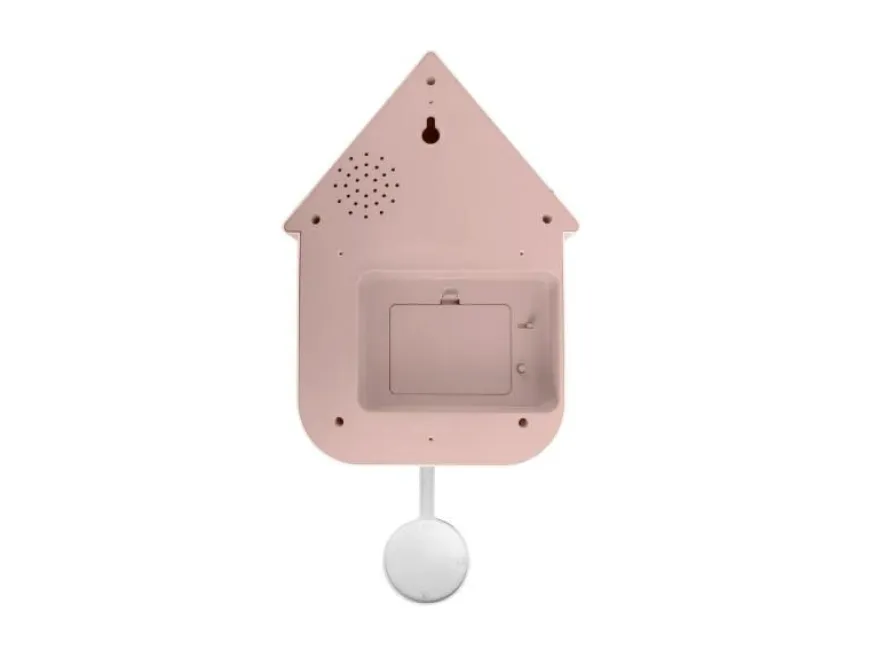 Karlsson Wandklok Dupla Color Cuckoo zachtroze met kobalt blauw
