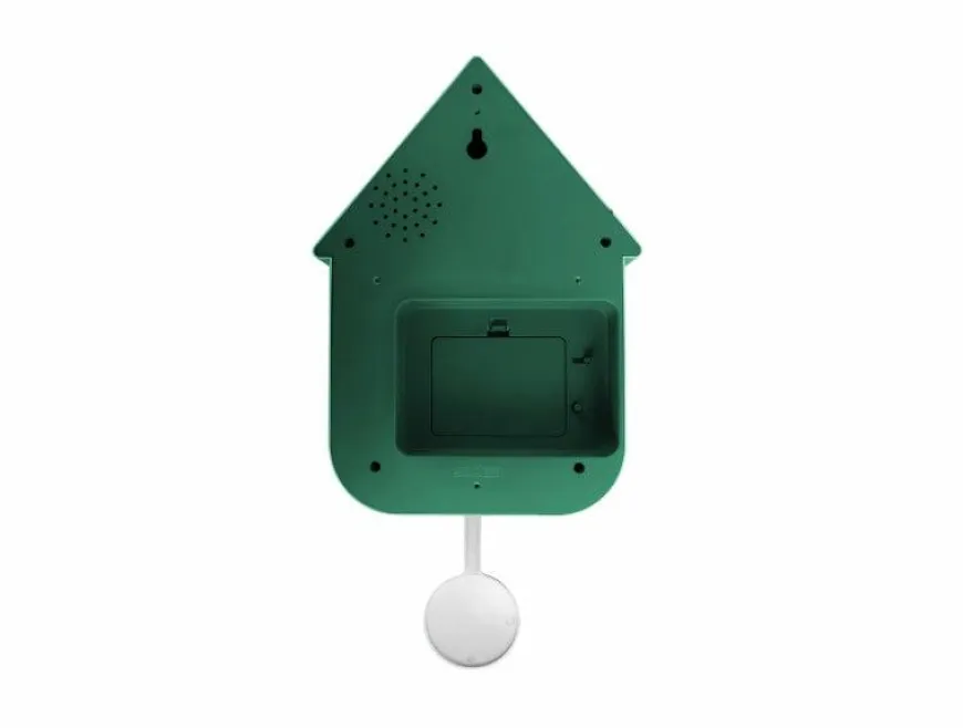 Karlsson Wandklok Dupla Color Cuckoo retro groen met zacht geel