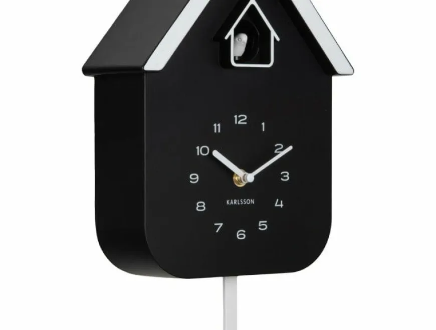 Karlsson Wandklok Dupla Color Cuckoo zwart met wit