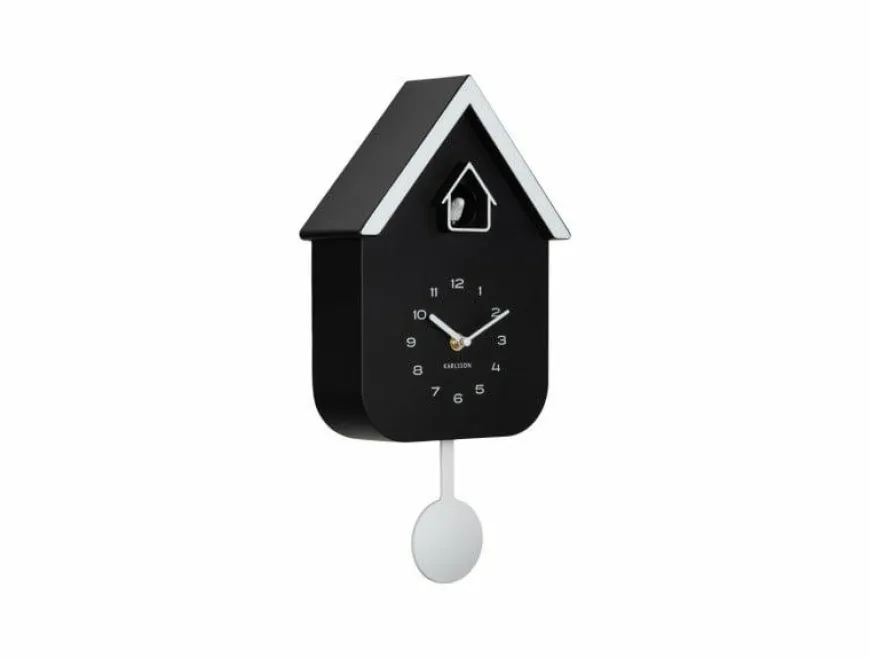 Karlsson Wandklok Dupla Color Cuckoo zwart met wit