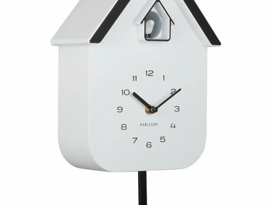 Karlsson Wandklok Dupla Color Cuckoo wit met zwart