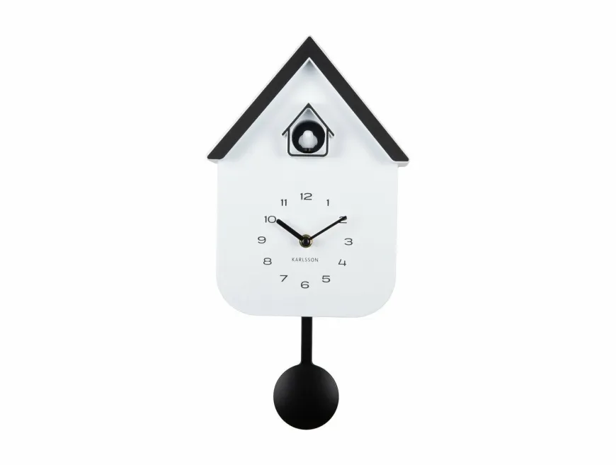 Karlsson Wandklok Dupla Color Cuckoo wit met zwart