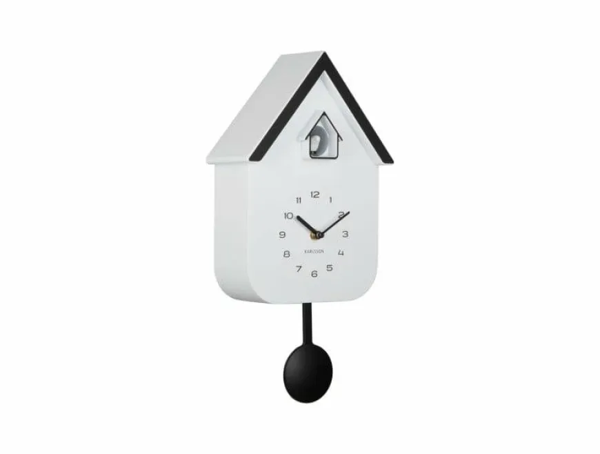 Karlsson Wandklok Dupla Color Cuckoo wit met zwart
