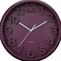 Karlsson Wandklok Elevated Classic Numbers donker mauve
