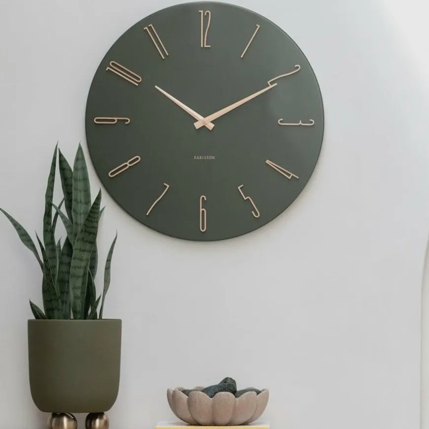 Karlsson Wandklok Esmerado groot luxury groen