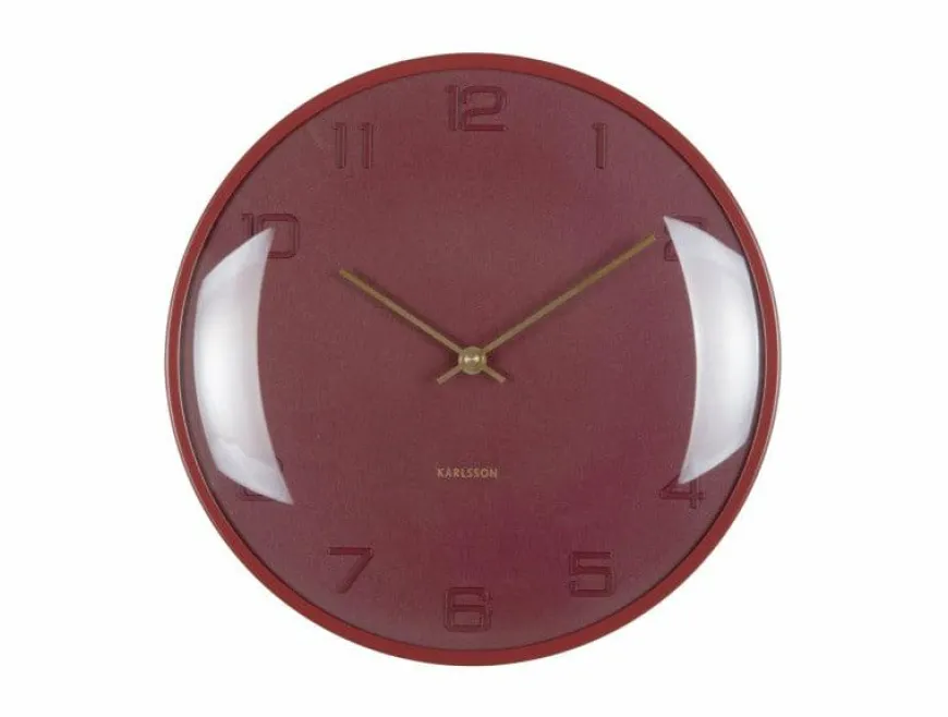 Karlsson Wandklok Fuerte Dome burgundy rood
