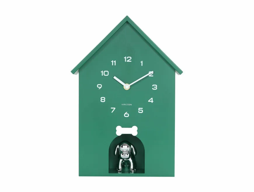 Karlsson Wandklok Garding Doggy retro groen