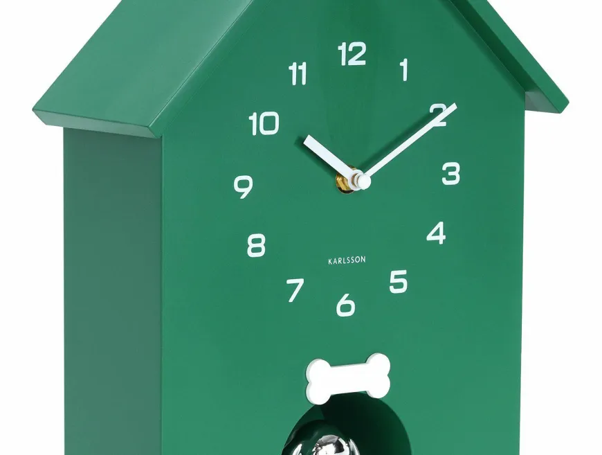 Karlsson Wandklok Garding Doggy retro groen