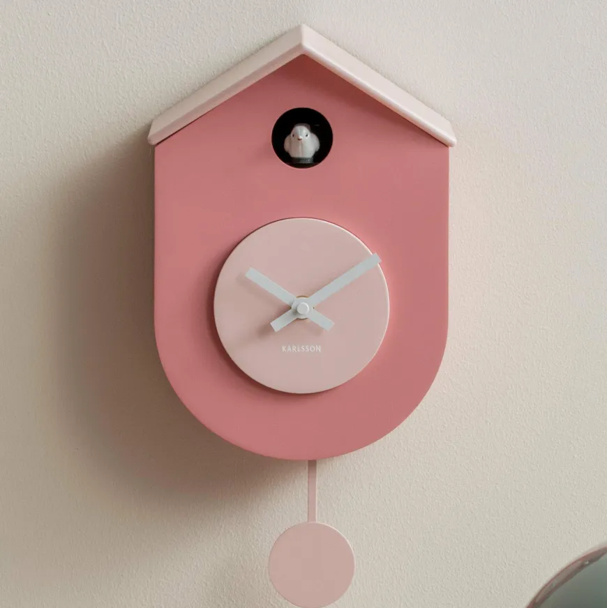 Karlsson Wandklok Grato Cuckoo tan rose met zachtroze