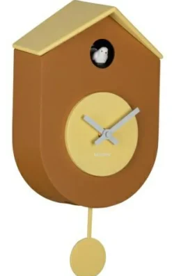 Karlsson Wandklok Grato Cuckoo ochre geel met zacht geel
