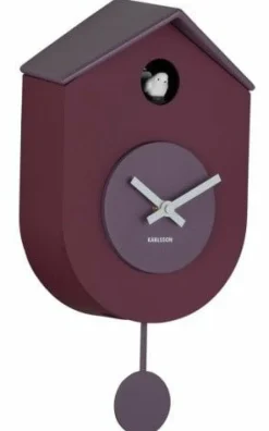 Karlsson Wandklok Grato Cuckoo mauve purple met lavendel paars