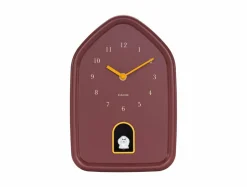Karlsson Wandklok Modern Doggy burgundy rood