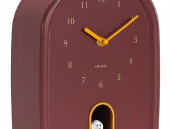 Karlsson Wandklok Modern Doggy burgundy rood