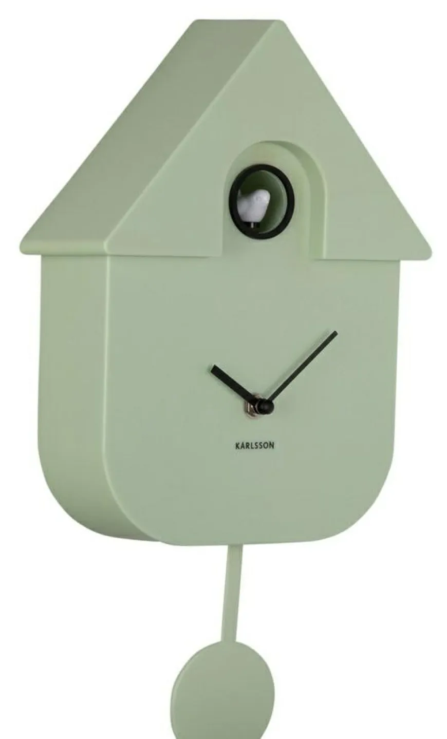 Karlsson Wandklok Modern Cuckoo ABS zacht groen