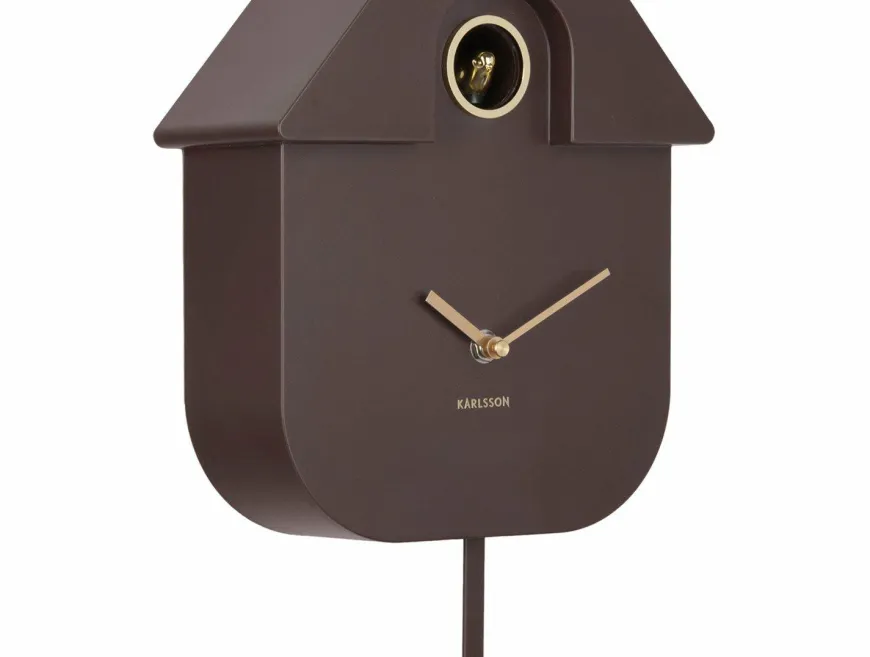 Karlsson Wandklok Modern Cuckoo Oro Earth bruin