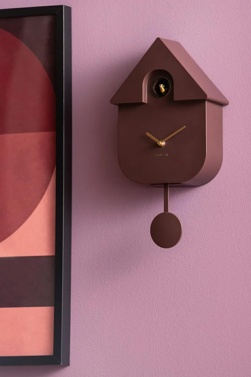 Karlsson Wandklok Modern Cuckoo Oro Earth bruin