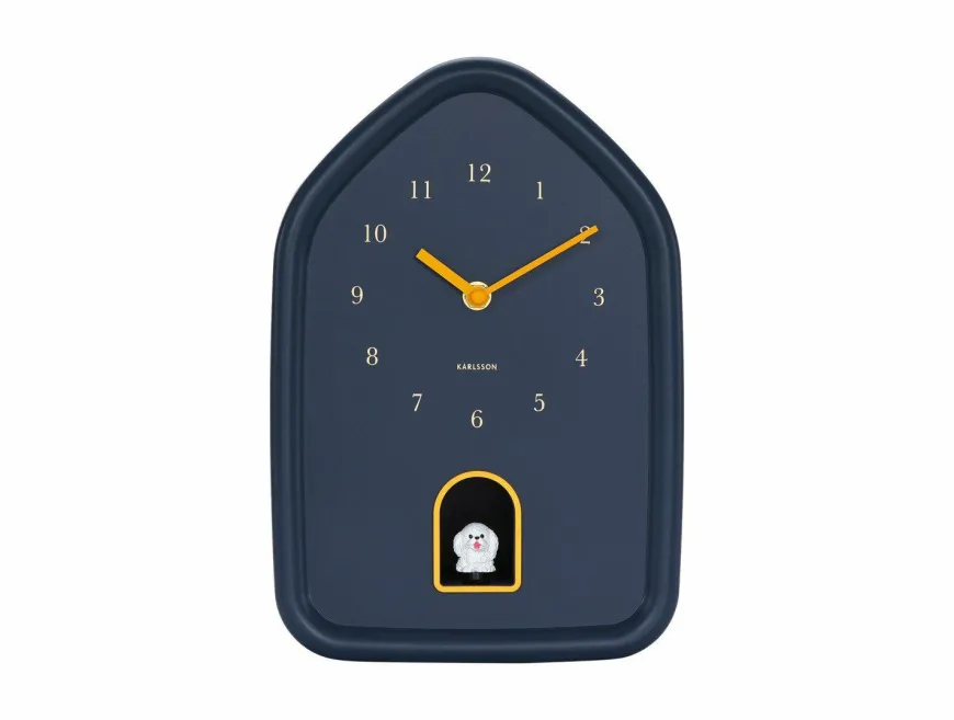 Karlsson Wandklok Modern Doggy donkerblauw