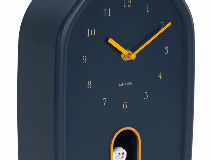 Karlsson Wandklok Modern Doggy donkerblauw