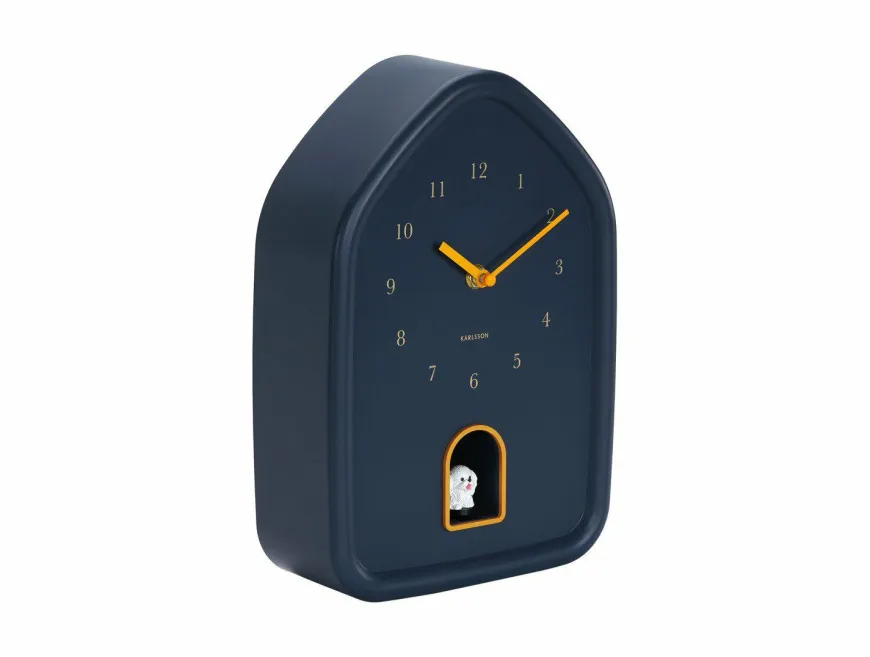 Karlsson Wandklok Modern Doggy donkerblauw