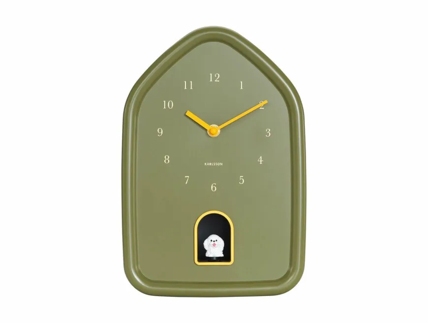 Karlsson Wandklok Modern Doggy luxury groen