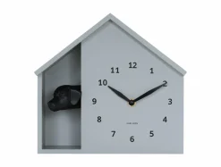 Karlsson Wandklok Peeking Doggy muisgrijs
