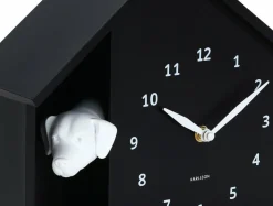 Karlsson Wandklok Peeking Doggy zwart