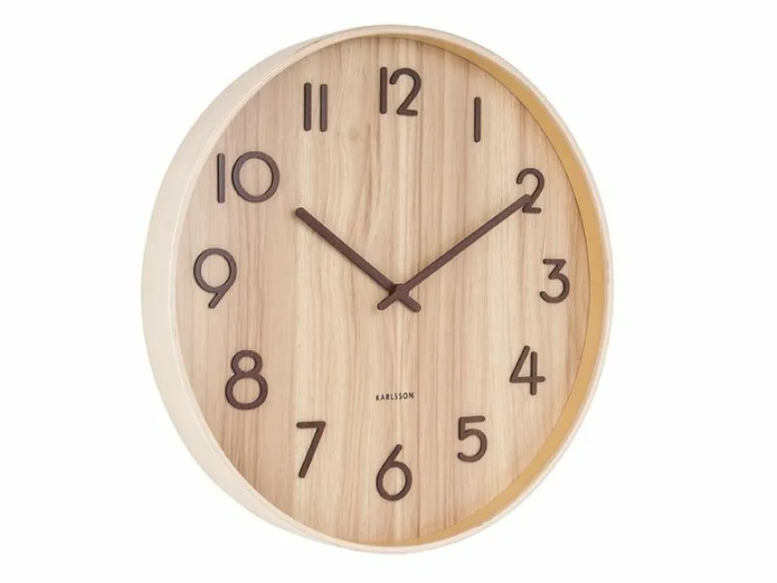 Karlsson Wandklok Pure Large bruin Ø 60 cm