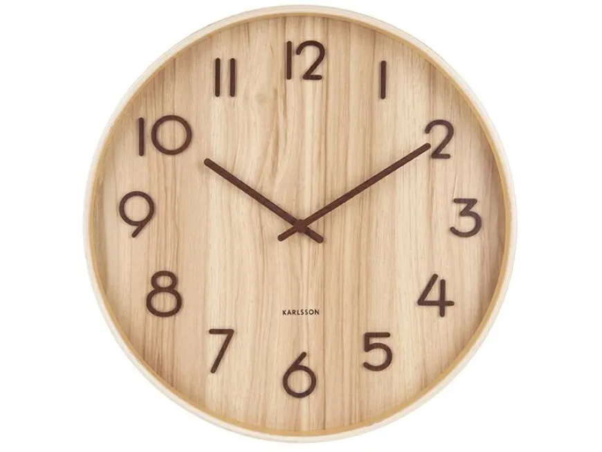 Karlsson Wandklok Pure Large bruin Ø 60 cm