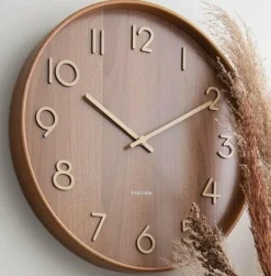 Karlsson Wandklok Pure Medium Dark Wood Ø 40 cm