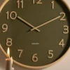 Karlsson Wandklok Pure Wood Grain mosgroen Ø 40 cm