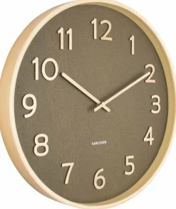 Karlsson Wandklok Pure Wood Grain mosgroen Ø 40 cm