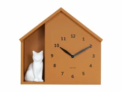 Karlsson Wandklok Sitting Cat okergeel