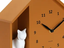 Karlsson Wandklok Sitting Cat okergeel