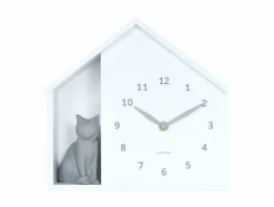 Karlsson Wandklok Sitting Cat wit